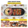VEVOR Electric BBQ Pan 2 in 1 Grill Hot Pot Portable Smokeless Durable Material Fast Even Heated for Shellfish Vegetables Home 2