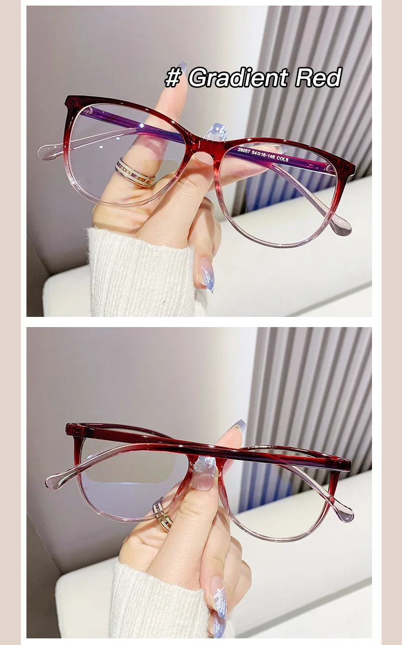 Neue Mode Gläser für Frauen Retro Transparente Gläser Anti Blau Licht Brillen Rahmen Luxus Marke Design Vier Jahreszeiten Spectac – Detail 22