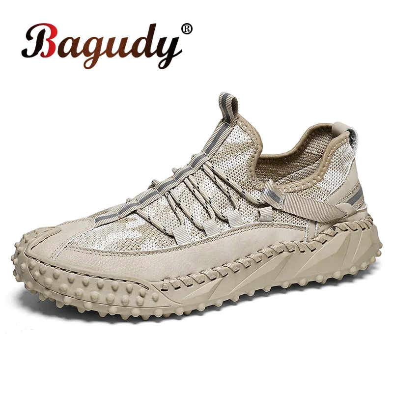 

Spring Winter Handmade Leather Mesh Shoes Men Loafers Comfortable Casual Men Driving Shoes Moccasins Man Flats Shoes Sneakers