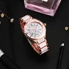Rose Gold White Watch Women Watch Classic Steel Ceramic Ladies Wristwatch Clock Reloj Mujer Montre Female Relogio Feminino Saati 6