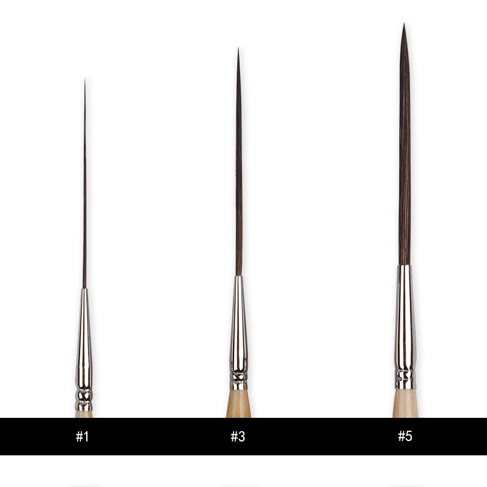 Nail Art Brush Long Liner Detail Painting Brushes Cattle's ear Hair Watercolor Brush Pen 0.8 1.2 2.8