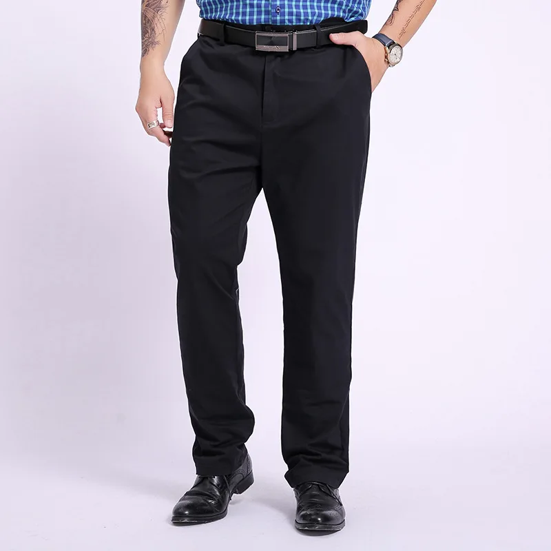 

AI NI YA Spring and Autumn New Men's Elastic Casual Pants Business Office Straight Tube Loose Suit Pants Large