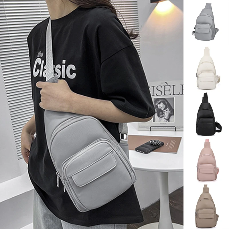 

New Ladies Chest Bag Simple Solid Colour Shoulder Crossbody Bag Trendy Leisure Chest Bag Hundreds Of Waist Bag