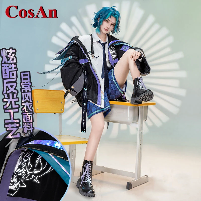 

CosAn Hot Game Genshin Impact Xiao Cosplay Costume Academy Uniform Derivative Daily Wear Male Activity Role Play Clothing