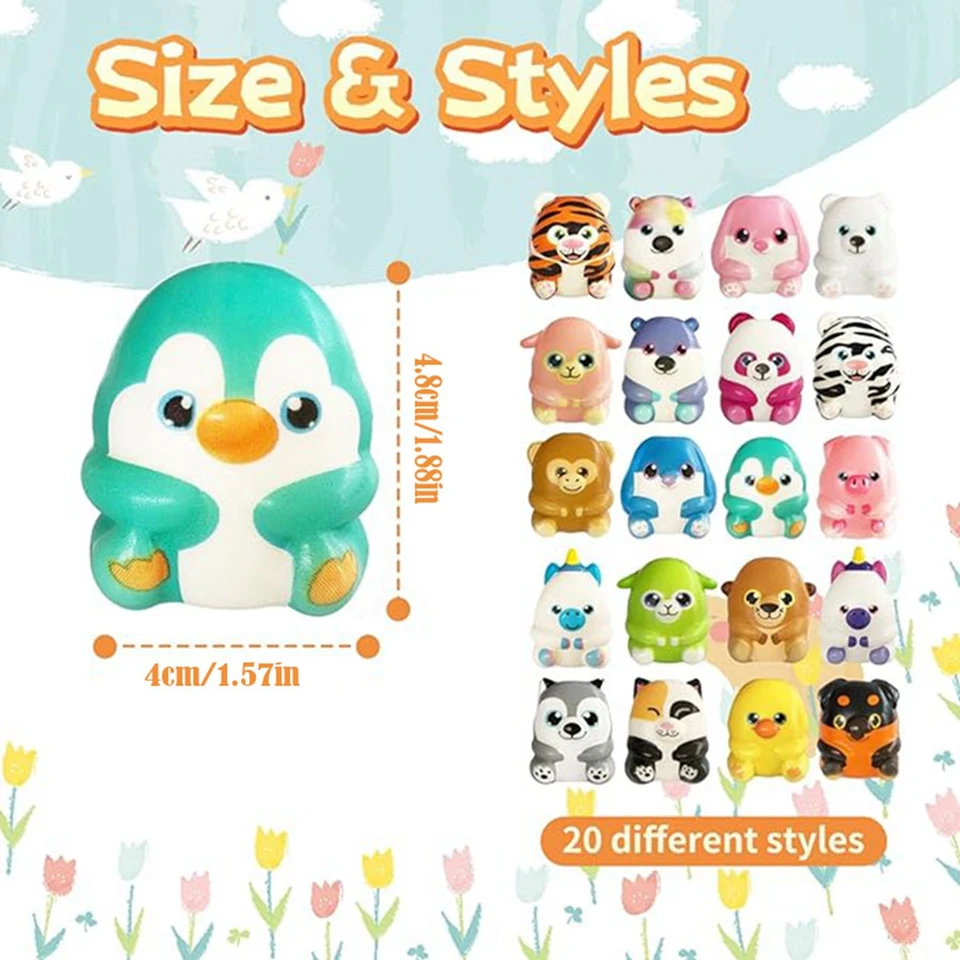 6/12 stuks mini kawaii schattige stressverlichtende knijpspeeltjes voor kinderen en volwassenen, langzaam terugverend, ideaal als vulling voor een snoepzakje of voor een kermis._voghion.com