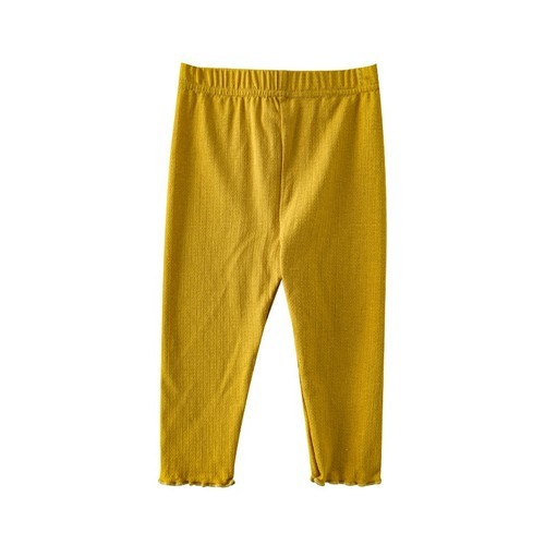 Summer New Children Slim Solid Color Pants Girls Breathable Cotton Elastic Leggings