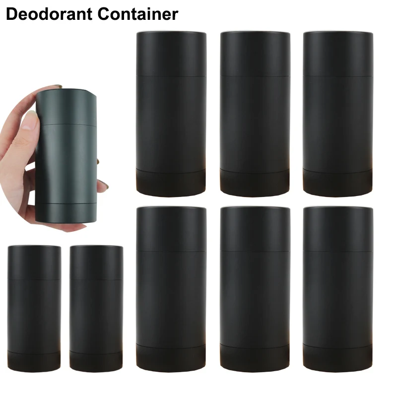 8pcs 15ml 30ml 50ml 75ml Empty Black Deodorant Bottle Round Bottom