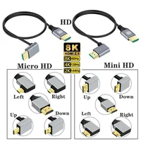 90 Degree Angle 8K 5K Micro HDMI To HDMI-compatible HDMI 2.1V Cable for TV PC Digital Camera Sony A6400 GH4 Tablet  Hdmi Cable - Image 2