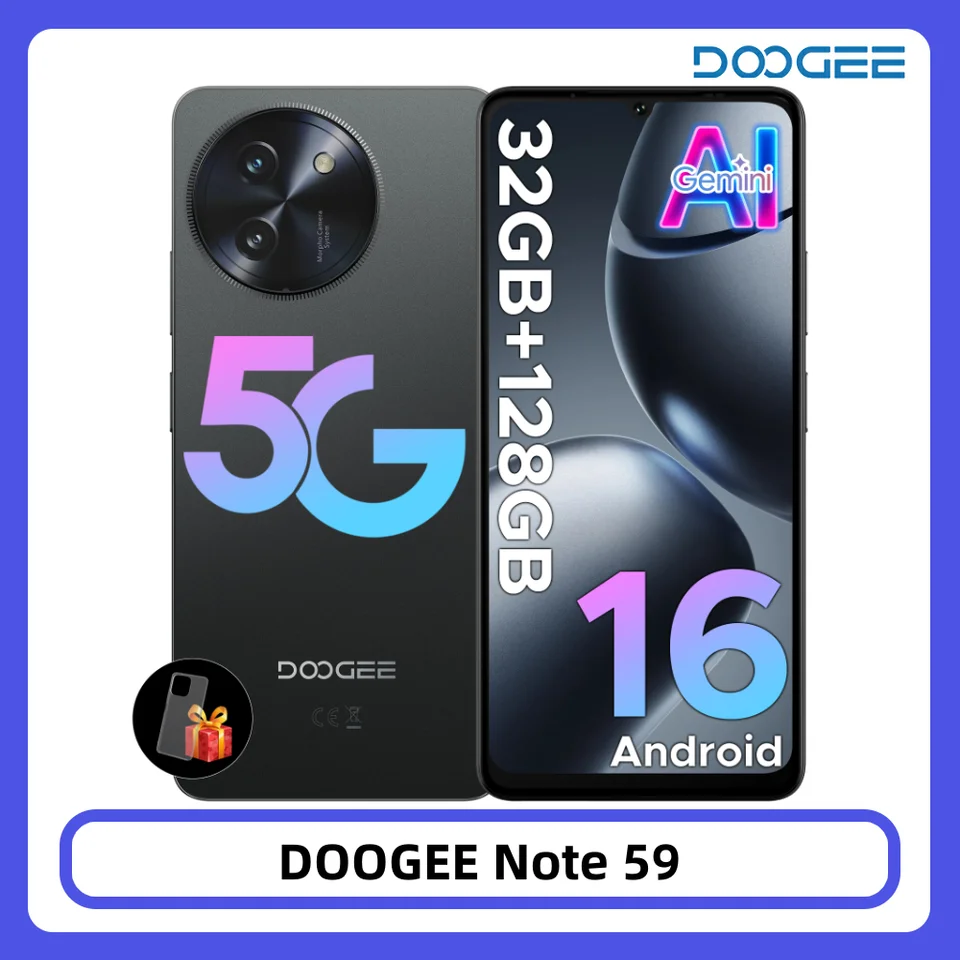 DOOGEE Note 59 5G Smartphone 32GB 128GB 6250mAh Large Battery 6.75