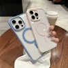 Acrylic Wireless Charge Phone Case For iPhone 16 15 14 13 12 11 Pro Max Plus For Magsafe Transparent Magnetic Hard Cover 6