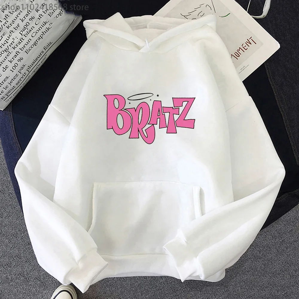 Bratz Letter Hoodie Women's Clothes Autumn Winter Sweatshirts with Hooded Unisex Casual Y2k Sudaderas Long Sleeve K Pop Tops