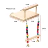 Bird Stand Platform Swing Toys Wooden Parrot Swing Toy Suspension Bridge Climbing Frame with Chewing Beads Birdcage Accessories 5