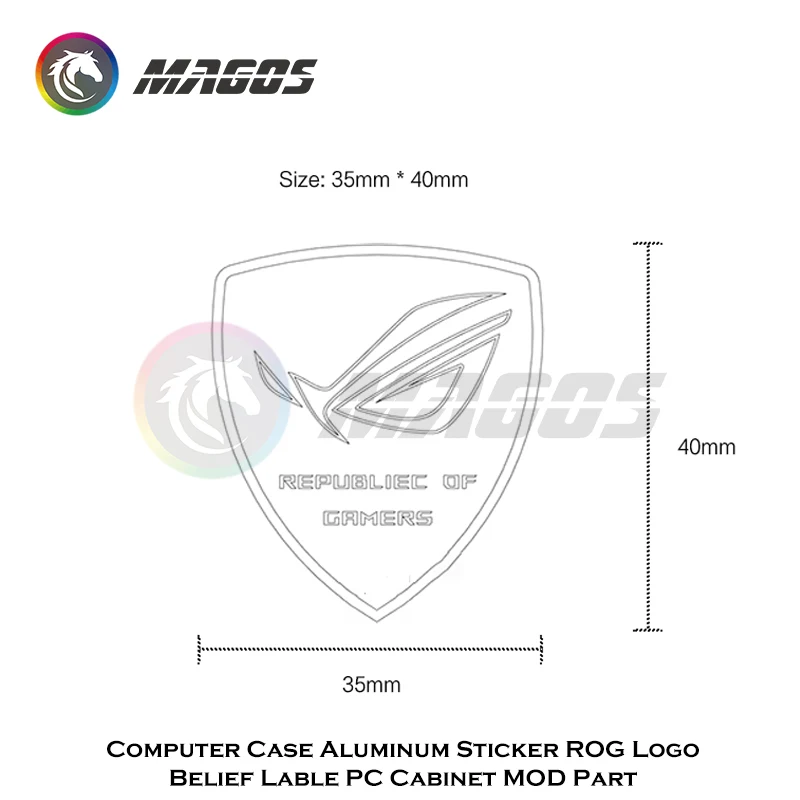 ASUS ROG Player Metal Logo Sticker Belief Sticker Phone Sticker Computer Case Sticker Black/White