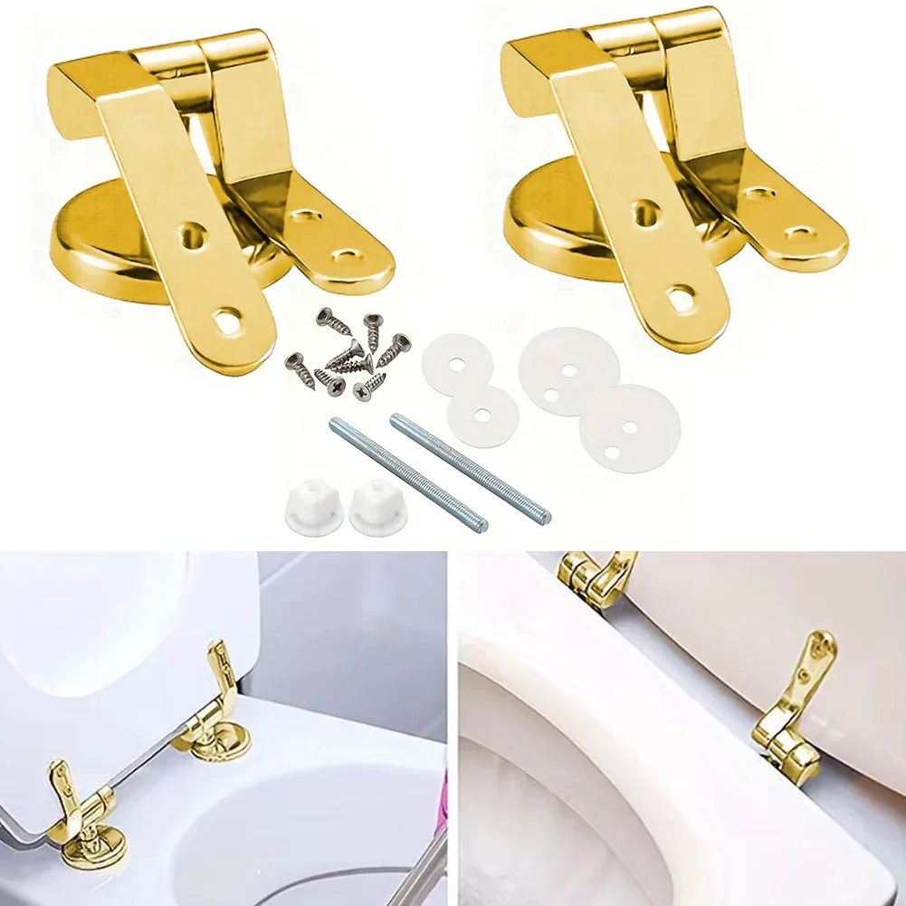 Toilet Seat Hinges Spare Replacement Fittings Bathroom Fixture Zinc Alloy Hinges 1pc