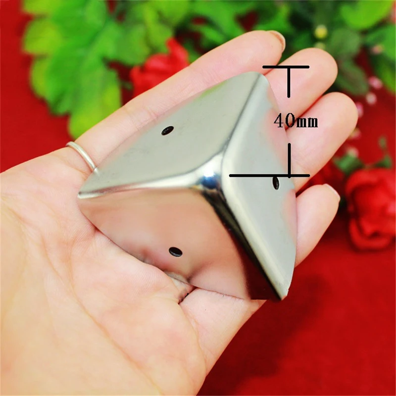 MTSPACE 4pcs/Set 40mm Iron Decorative Antique Jewelry Wine Gift Box Wooden Case Corner Protector furniture hardware angle bracket angled furniture hardware angle connector furniture corner protector Guard Decorate Desk With Screws