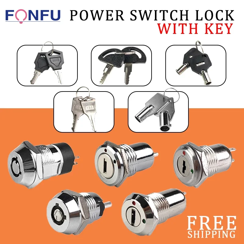 5/10/20ชุด12/16/19มม. สวิตช์กุญแจอิเล็กทรอนิกส์โลหะผสมสังกะสีปิดล็อคโทรศัพท์รักษาความปลอดภัยตำแหน่ง Terminals2ท่อสวิทช์ไฟ 1