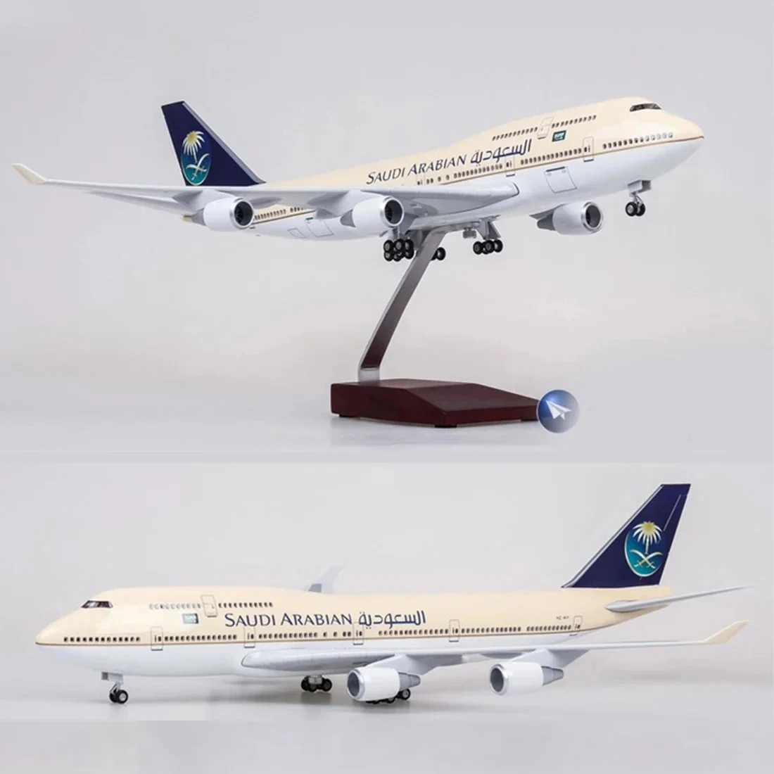 Diecast 47CM Aircraft Saudi Arabian Airlines B747-400 1/150 Scale