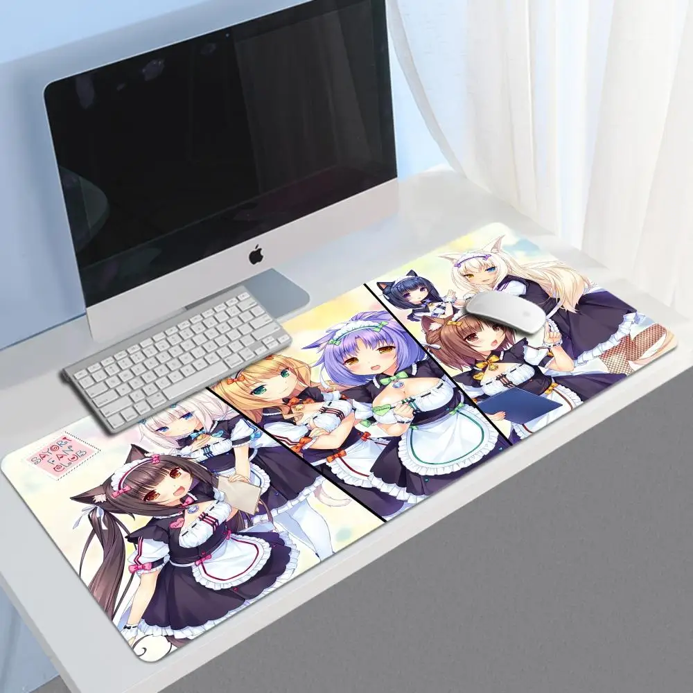 

Anime Kawaii Girl Chocola Nekopara Desk Mats MousePads Natural Rubber Carpet Gamer Office Laptop Soft Mouse Mat Desktop Mousepad