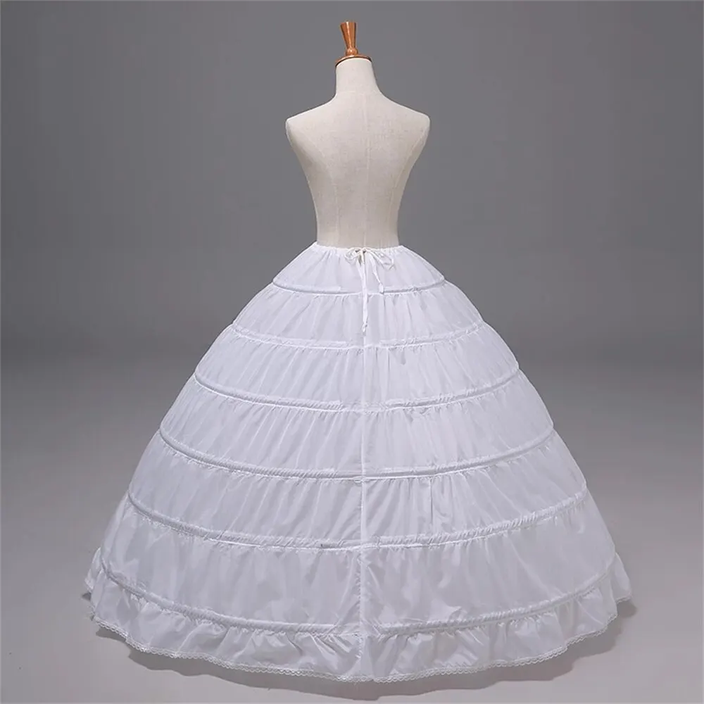 Babyonlinedress 6 Hoops Crinoline Ball Gown Wedding Petticoat Fluffy Underskirt Mariage Half Slips Wedding Accessories