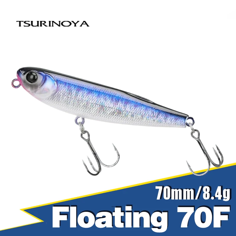 TSURINOYA FLICKER 70F Oberflächen-Angelköder Z Hund schwimmender Bleistift 70 mm 8,4 g Chatter künstliche harte Köder Forelle Bass Hechtstecker