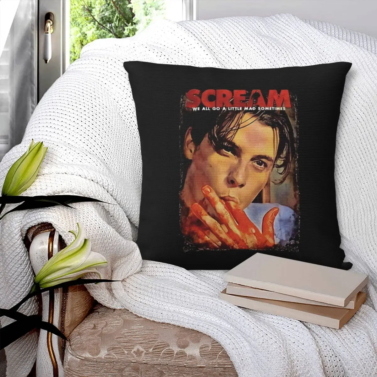 비명 영화 Billy Loomis Skeet Ulrich 베개 케이스, 폴리에스터 리넨 벨벳 크리에이티브 장식 베개 케이스 소파 좌석 쿠션