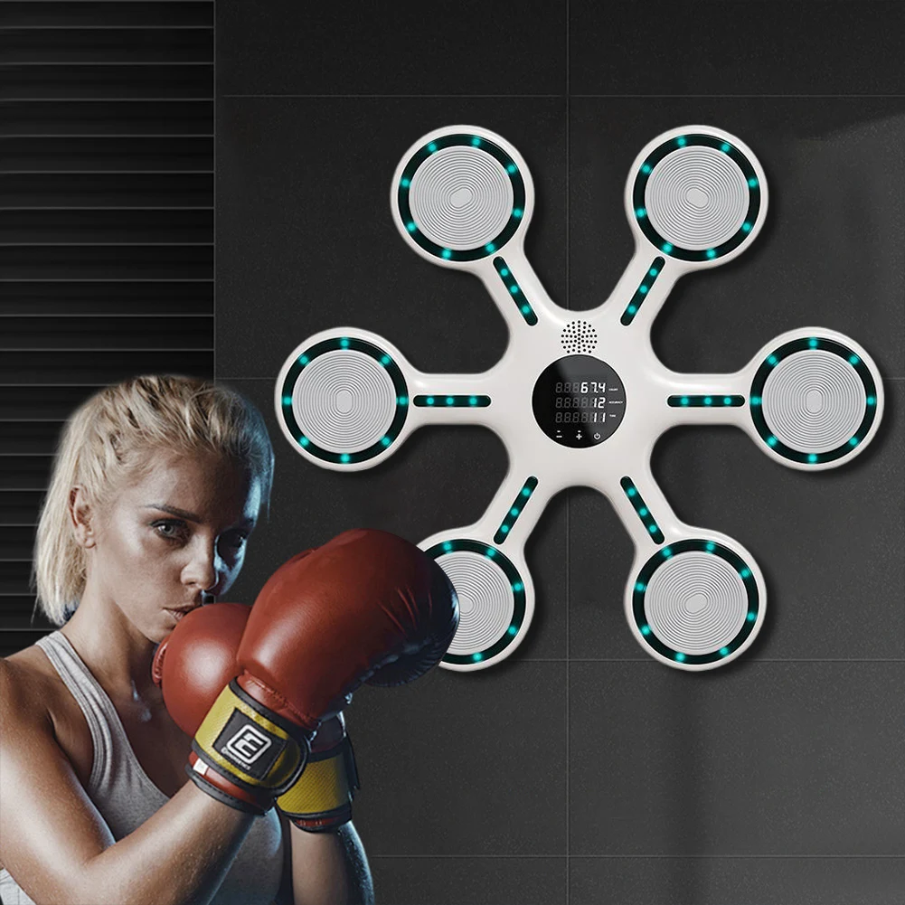 Smart Music Boxing With Bluetooth Wall-Mounted Boxing Wall Target Adjustable Speed Puncher For Home Exercise Adult/Childr