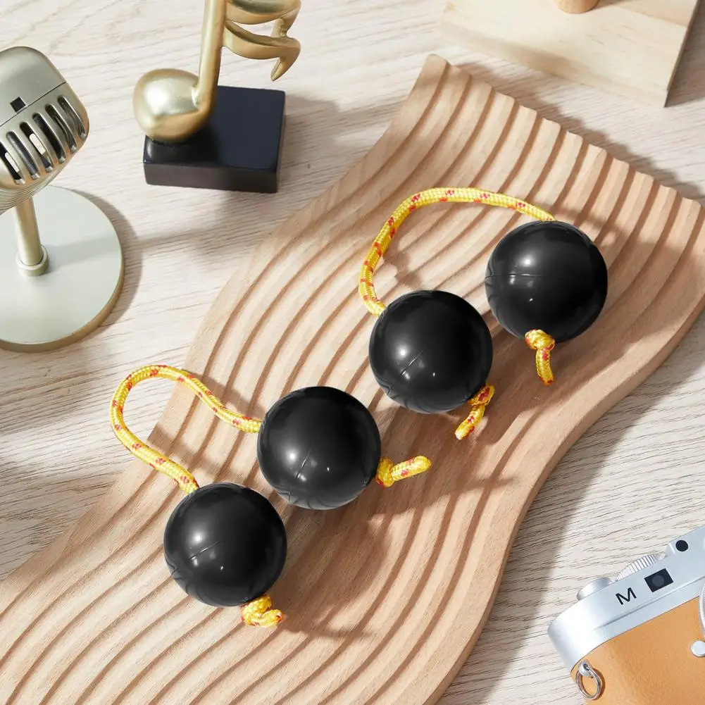 2 Pair Musical Percussion Toy Asalato Rhythmic Ball Hand Shaker For Adults Teenagers