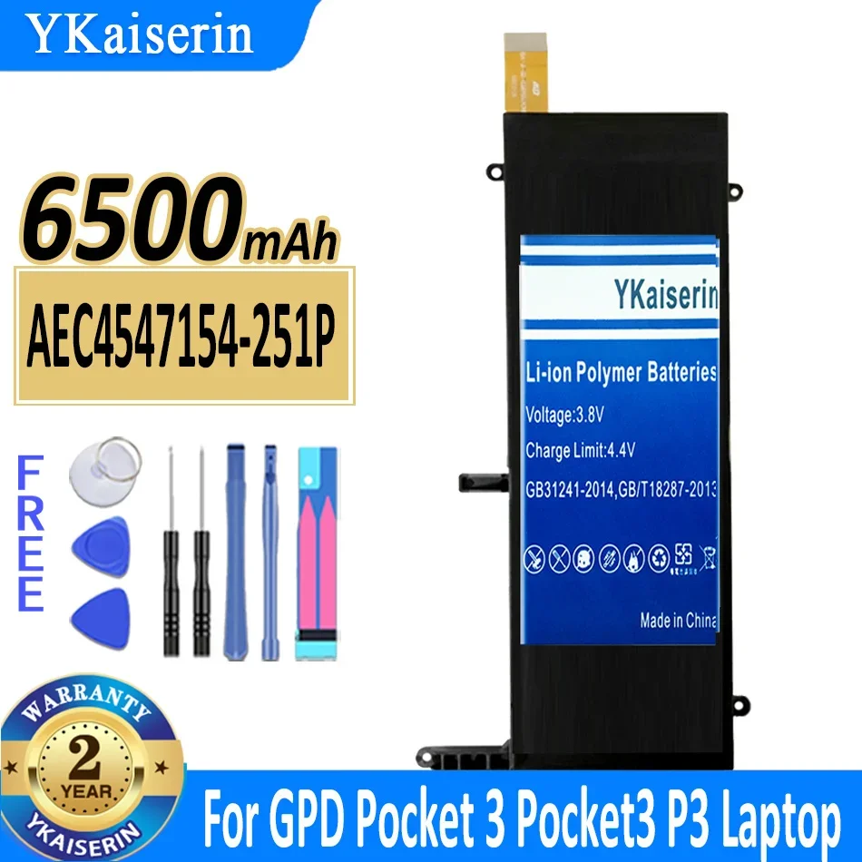 5000Mah/8900Mah Ykaiserin Batteria Aec4547154-251P Per Gpd P3 Pocket 3 2 3 624284-2S Pocket3 Pocket2 Pocket1 Laptop Bateria