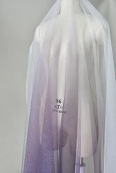 Purple Gradient Lace Fabric with Rainbow Glitter Tulle for Wedding and Party Dresses (Brown   Black)