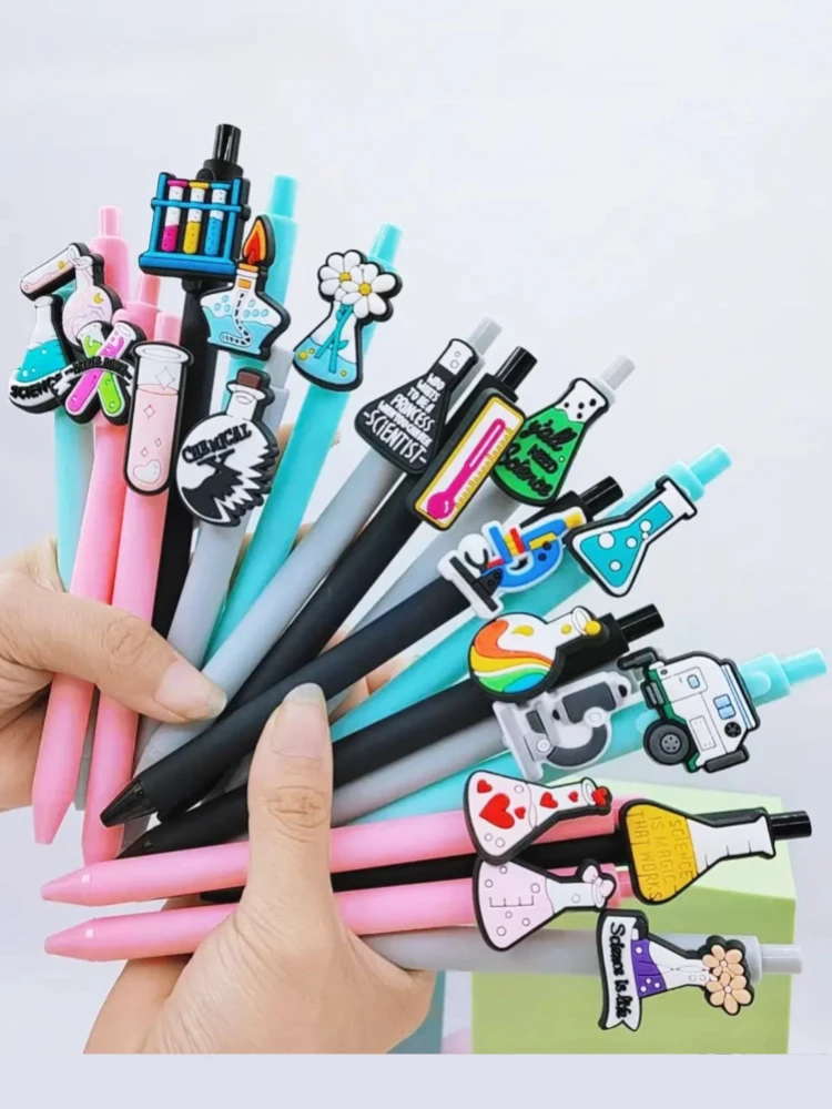 15/20PCS Kugelschreiber mit Chemie-Labor-Thema, Wissenschaftsexperiment-Serie, Party-Geschenk, Schule, Bürobedarf, geschlechtsneutraler Stift – Detail 2