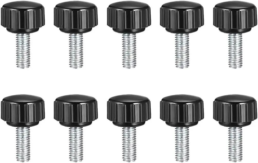 

M5 x 16mm Metric Male Thread Knurled Clamping Knobs Grip Thumb Screw on Type Hand Clamping Handle Bolt with Plastic Knobs Black