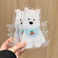 Acrylic Fish Cake Pen Holder Cute Dog Pen Holder Large-Capacity Desktop Stationery Pen Storage Box Home Office Supplies 5