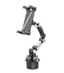 Universal Adjustable Tablet & Phone Car Mount with Long Arm Extension (Black)