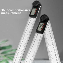Règle d'angle à affichage numérique 0 280mm, rapporteur règle de charpentier mesure de l'angle en acier inoxydable outils multifonctionnels
