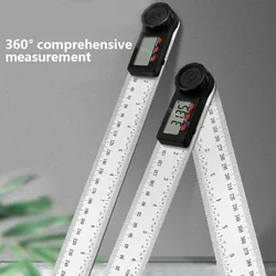 Règle d'angle à affichage numérique 0 280mm, rapporteur règle de charpentier mesure de l'angle en acier inoxydable outils multifonctionnels 