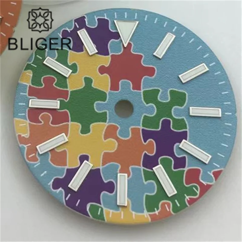 BLIGER 29mm Sky Blue Watch Dial Fit NH35 NH36 ETA2824 2836 PT5000 DG2813 3804 Miyota 8205 8215 821A Movement