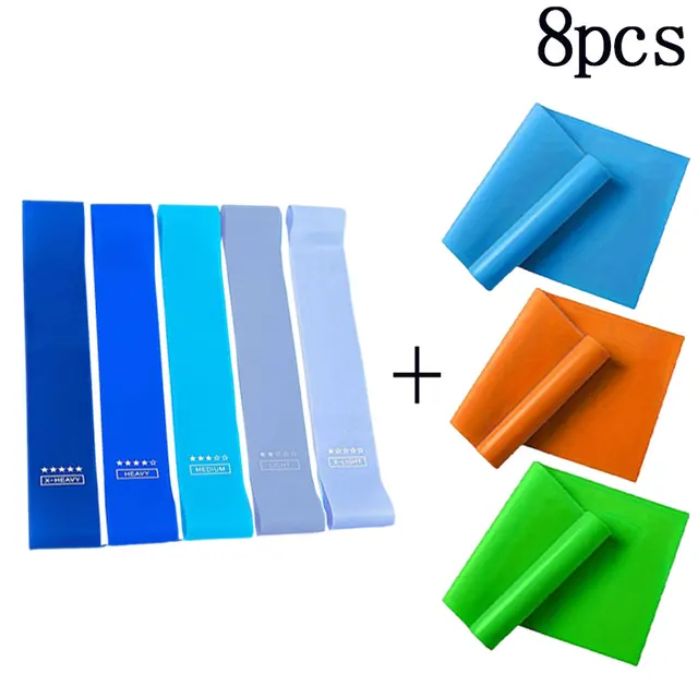 6pcs/8pcs Yoga Belt Fitness Men's Strength Training Rally Belt Sports Belt Women's Fitness Resistance Belt Set 6