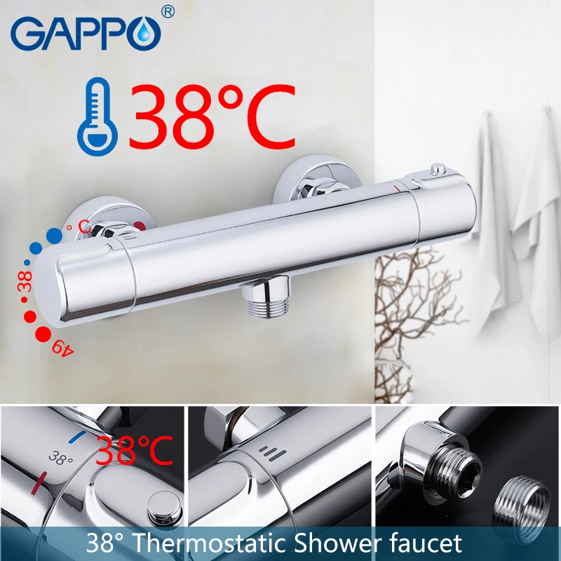 

Gappo Brass Shower Faucets Thermostatic Mixer Wall Mounted Chrome Thermostat Bathroom Bathtub Faucet