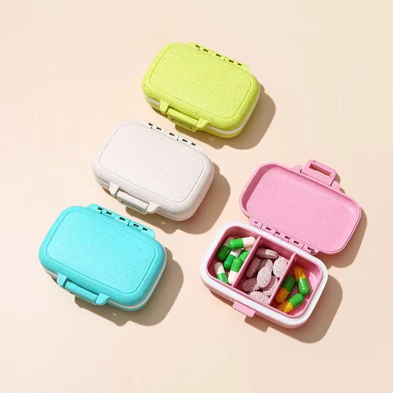 Pill Organizer Portable Mini Pill Box New Model Sealed Moisture-Proof Three-Compartment Medicine Storage for Three Meals a Day pill organizer