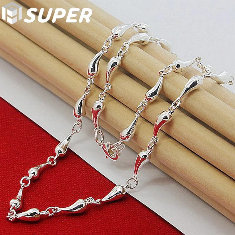 Doteffil 925 Sterling Silver Water Drop Pendant Necklace For Woman 18