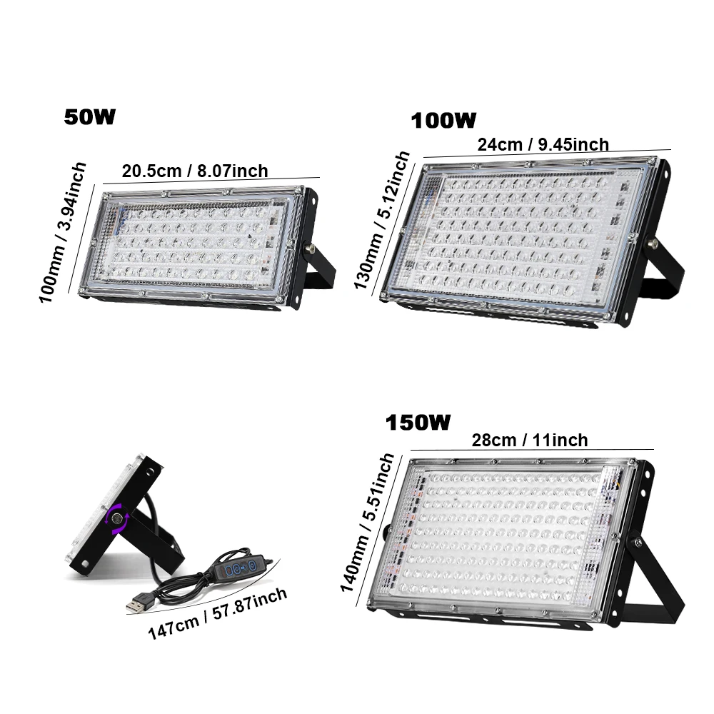 LED Stage Lamp LED Stage Light Black Light Bulbs 395nm 400nm USB 5V 50W 100W 200W Waterproof LED UV Flood Light