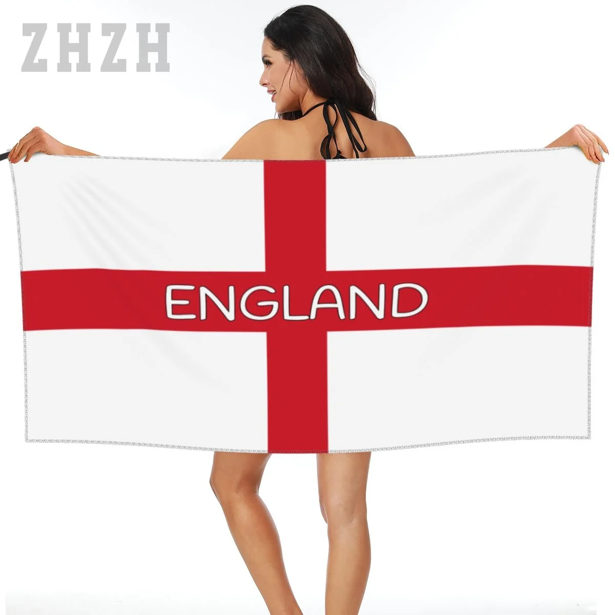 

Многофункциональное банное полотенце с эмблемой флага Англии, быстросохнущее, поглощающее, из микрофибры, мягкое, воздухопроницаемое, для пляжа, для ванной комнаты