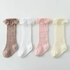 Baby Lace Princess Knee High Socks Kids Girls Boys Long Sock Cotton Mesh Breathable Children Hollow Out Socken for 0-3 Years Old 4