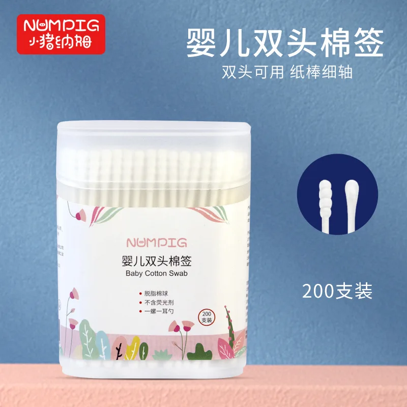 Missutta baby cotton swab Newborn ear and nose cleaning stick Baby double tip spool ear scoop cotton swab