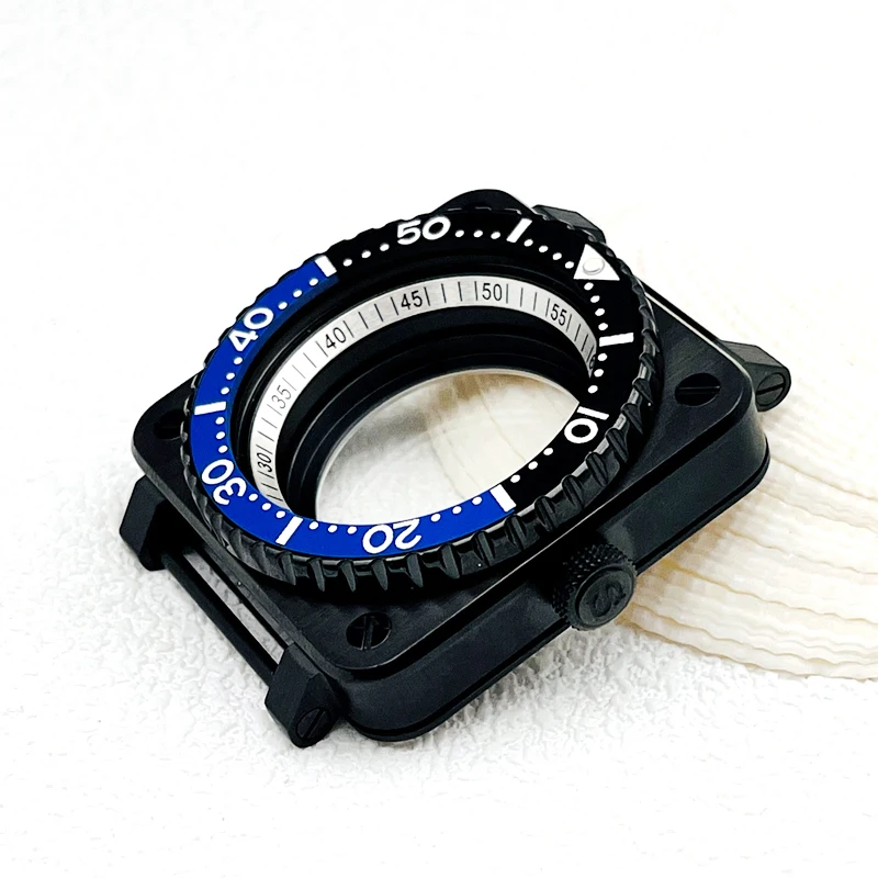 Customized Square Pilot Cockpit Watch Case with Transparent Back Cover