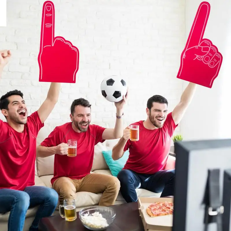 Foam Fingers 18 Inch Single Finger Cheer Gloves Cheerleading Props We'Re Number 1 Foam Hand for Sports Events Games School