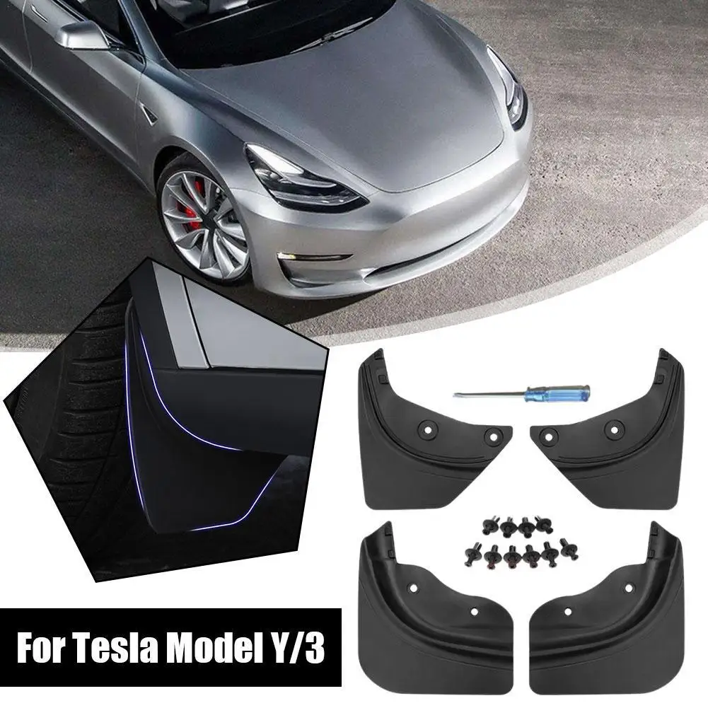 

Брызговики от грязи для передней и задней панели модели Tesla 3