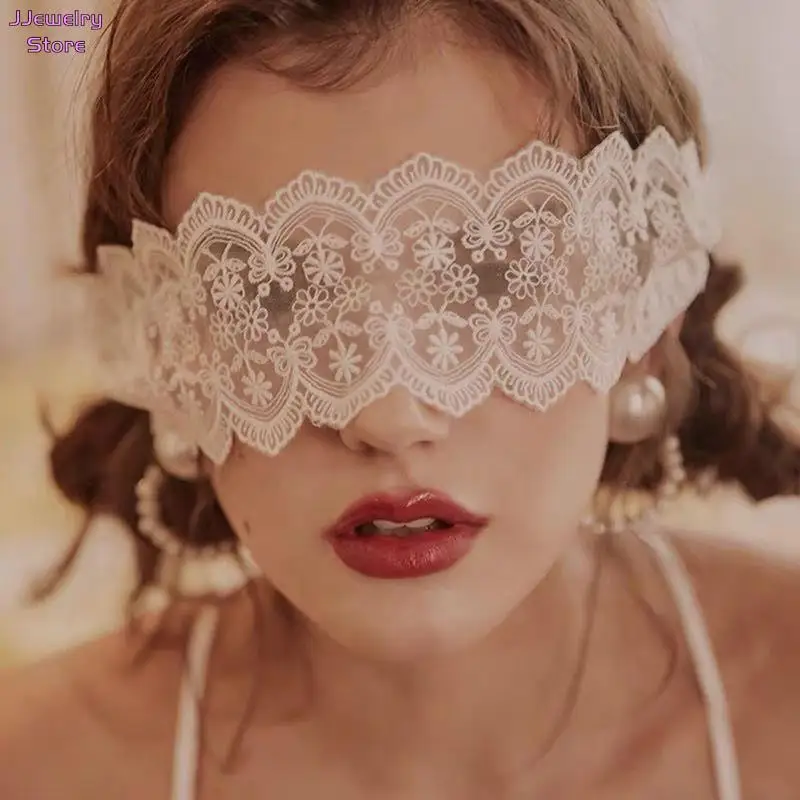 Half Face Mask 1pc Lady Sexy Lace Eye Mask Black White Cutout