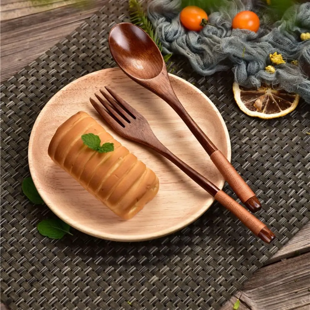 Wooden Spoon Fork Kitchen Accessories cutlery set western style cutlery set picnic cutlery set picnic tableware camping cutlery set wooden cutlery set wooden cooking spoons