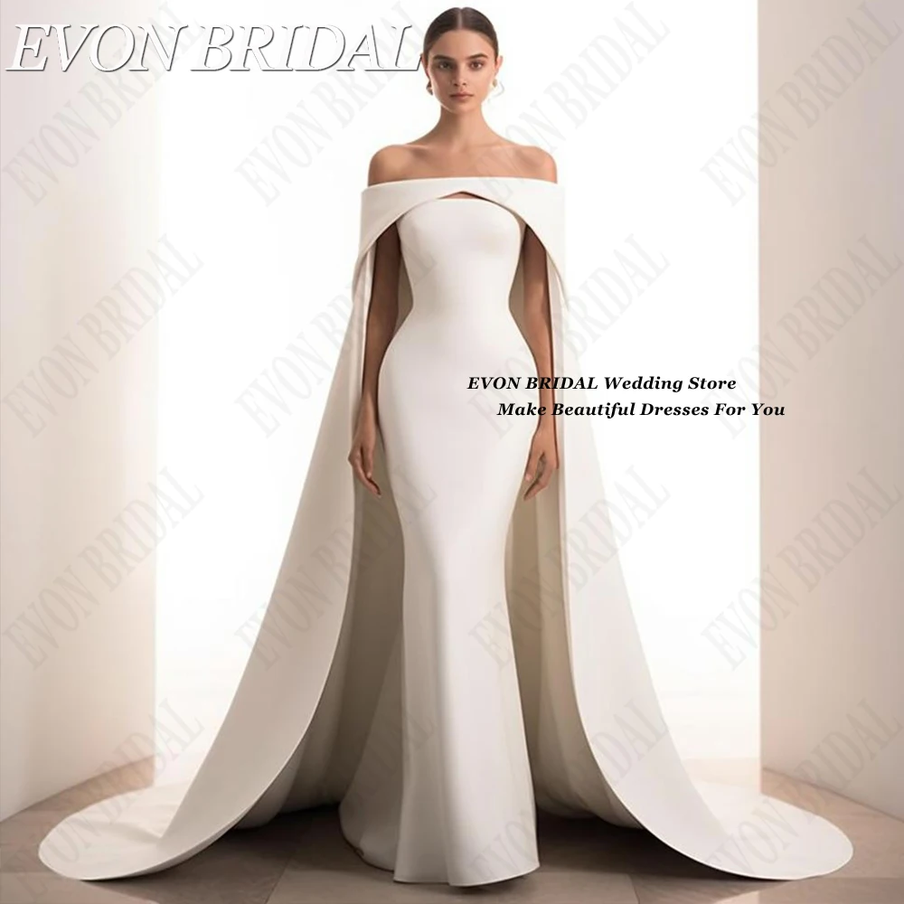 

EVON BRIDAL Mermaid Wedding Dresses For Women Elegant Bride Dress Detachable Cape 2024 vestido de noiva casamento Civil Custom